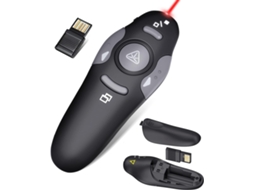 Comando de Apresentações ZRUXE Wireless Presentation Clicker Ponteiro Laser Usb Dongle Compatível com Mac Windows Linux Google Slide Ppt Key