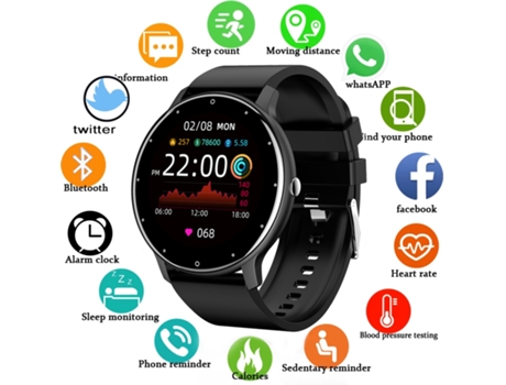 Smartwatch REDCORINGE 2022 es Ecrã Tátil Completo Relógio Desportivo IP67 Bluetooth À Prova de Água