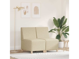 Vidaxl Unidade De Sofá Modular Sem Braços 2 Pcs Creme 55 X 74 X 82 Cm