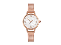 Relógio de Pulso de Moda Casual Simples Pulseira de Malha Quartzo Branco E22 w
