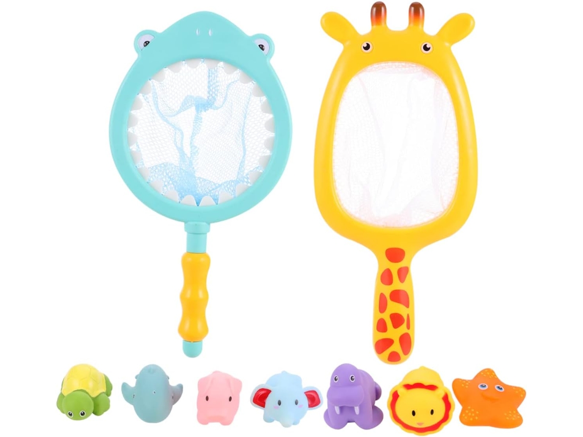 2 Brinquedos de Banho Flutuantes em Formato de Animais para Meninos e Meninas, com Rede de Brincar, CHABERLU