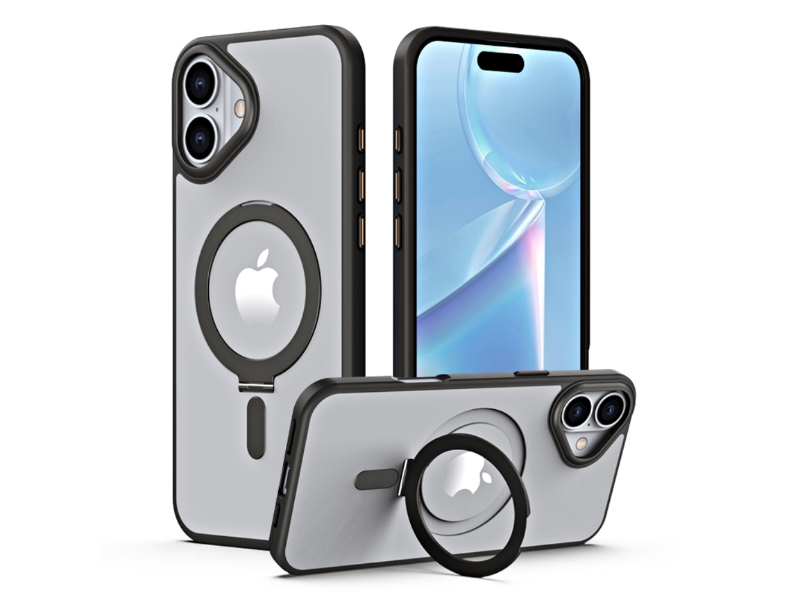 Casa Em Tpu À Prova De Quedas, Magnético Com Suporte Para Apple Iphone 16 - Preto