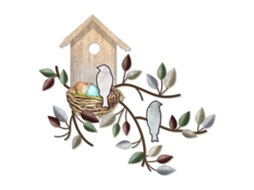 Laxiscreed Casinha De Pássaros De Metal Bege Para Decoração De Parede E Quintal