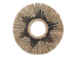 Baok - Espelho de parede redondo decorativo em fibra de junco trançada à mão, ideal para entrada, quarto e banheiro. Disponível nas cores original e preta.