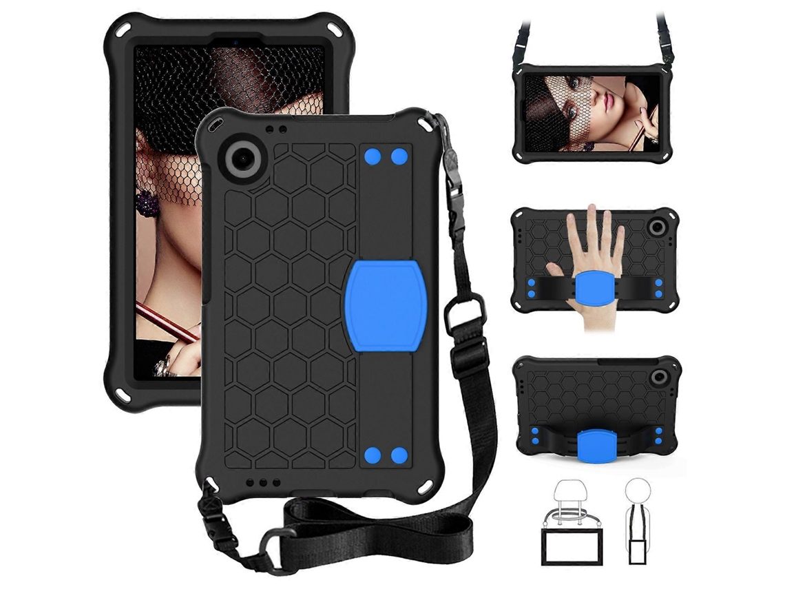 Capa texturizada Fovo Honey e suporte de EVA para tablet Samsung Galaxy Tab A9, preto/azul Hengrongshen