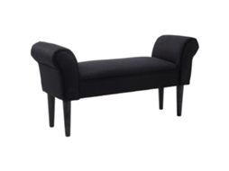 Banco Estofado/banco de Cabeceira para Quarto, Tecido Voile, Preto, 102 X 36 X 51 Cm CHEZMOI