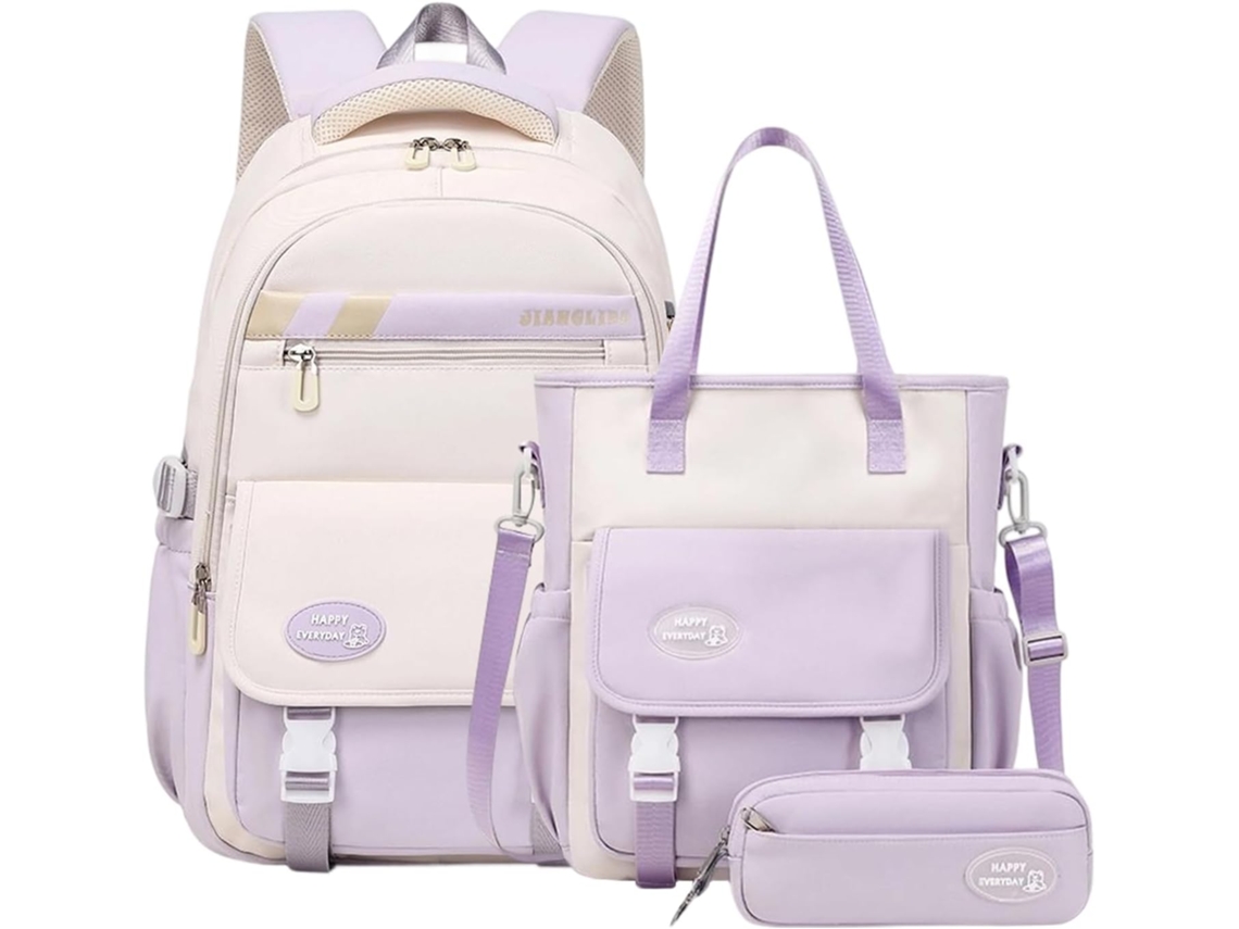 Conjunto de mochila escolar e estojo VAYOTOY para mulheres
