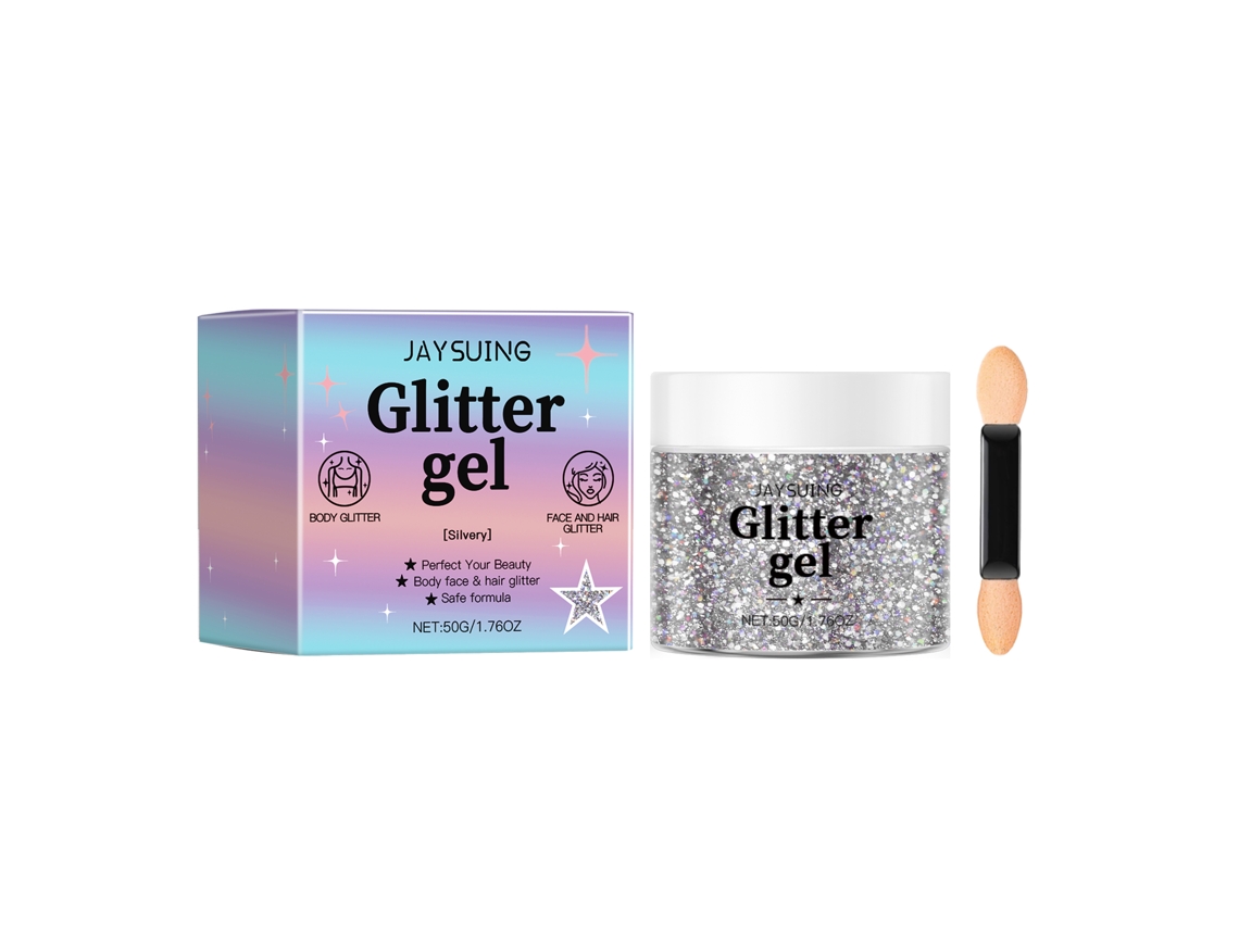 Gel Glitter Prata LAXISCREED com Brilho Duradouro e Alta Qualidade