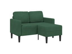 Vidaxl Sofá 2 Lugares Com Chaise Em L 125 Cm Linho Verde Escuro