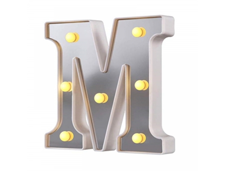 Luzes de Letras Led 1 Peça Diy Marquee Night Light Sinal de Alfabeto Iluminado com Led Branco Quente