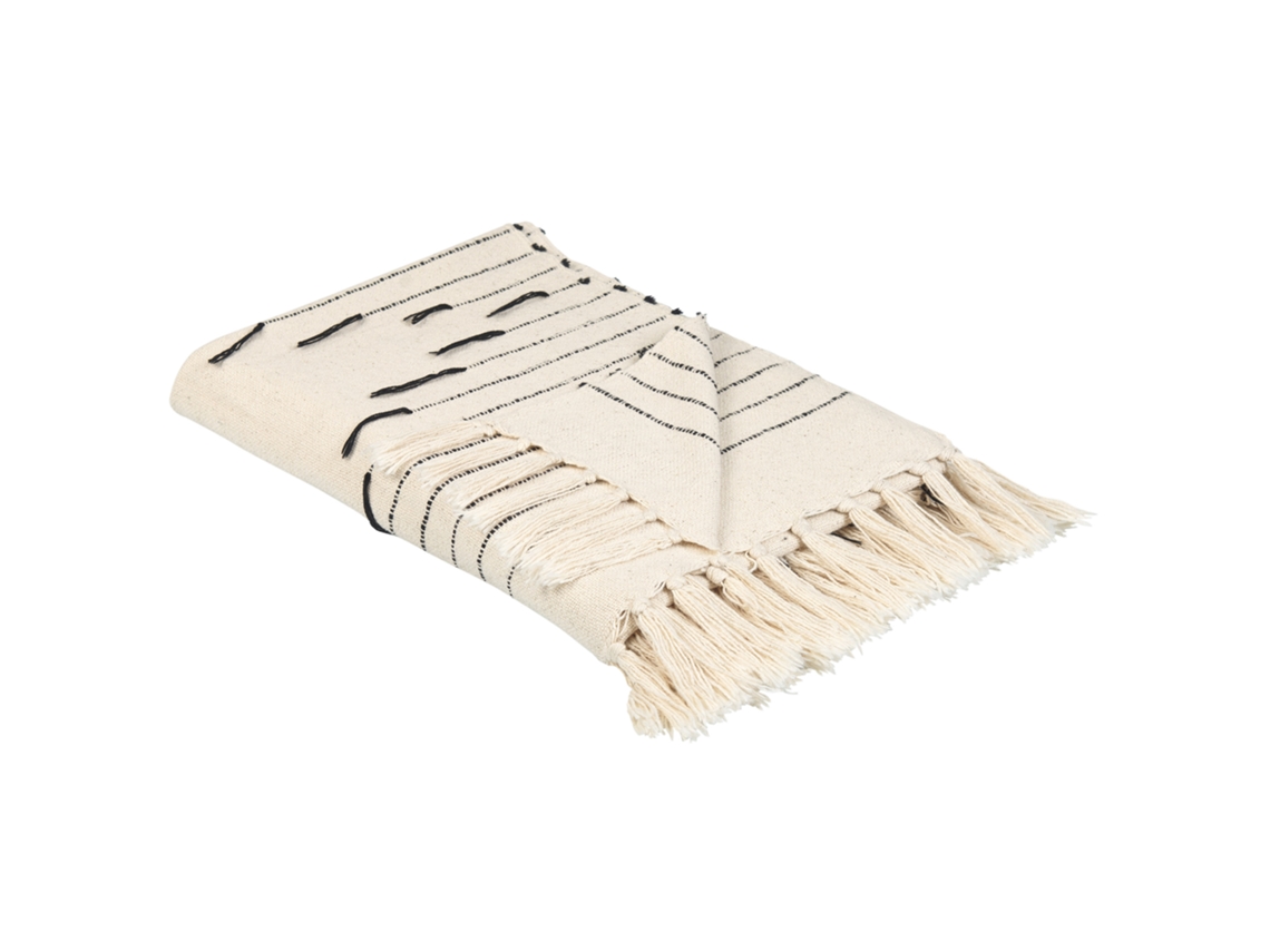 Manta Decorativa Beliani Uluyol De Algodón Beige 130x170x1