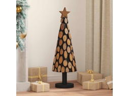 Vidaxl Árvore De Natal Castanho 90 Cm Madeira De Teca Maciça