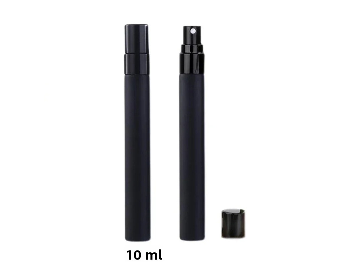 Frasco de Perfume Portátil de Luxo em Vidro, Preto Fosco MDUG (5 Frascos, 10ml Cada)
