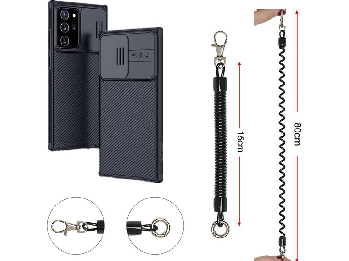 Capa Samsung Note 20 Camshield com Cordão Anti-roubo Preto