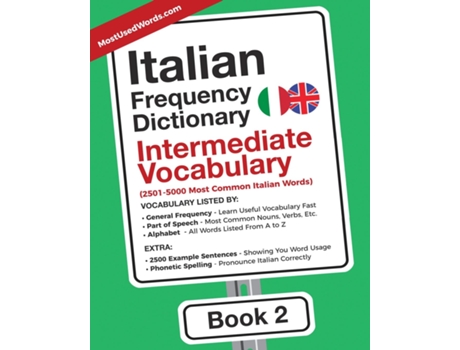 Livro Italian Frequency Dictionary - Intermediate Vocabulary 2501-5000 Most Common Italian Words De Mostusedwords (inglês)