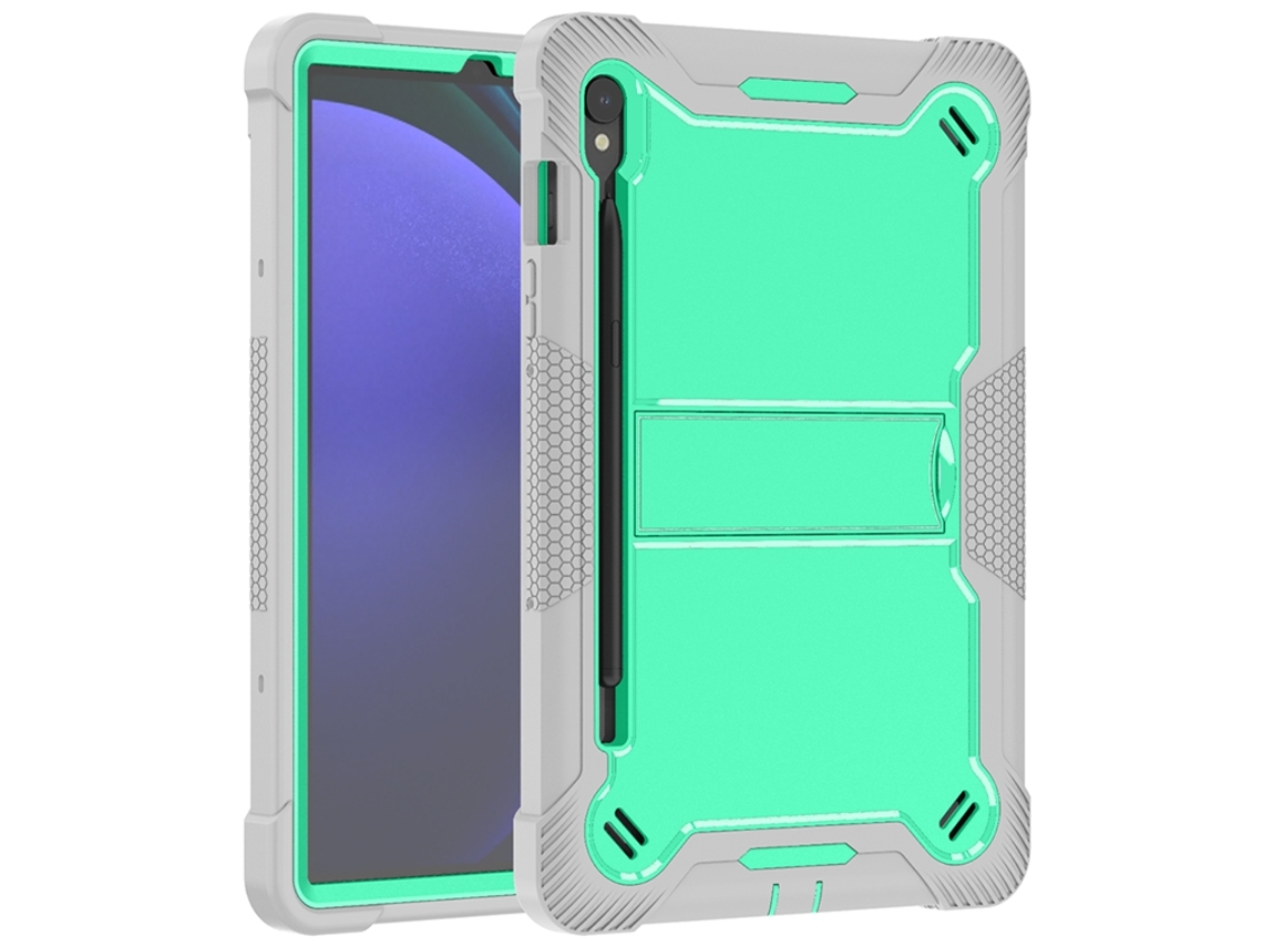 Funda Para Samsung Galaxy Tab A9/a9 Plus 11 Pol., Com Suporte Embutido, Resistente E À Prova De Quedas Verde Menta/cinza Sfushos