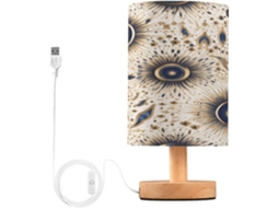 Abajur De Cabeceira Original Com Padrão Monocromático Para Quarto, Luminária De Cabeceira Led, Luminária De Leitura Com