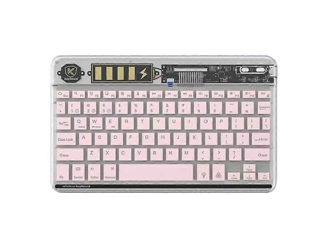 Teclado Bluetooth de Iluminação Transparente Teclado Silencioso Sem Fio de 10 Polegadas TAISHENGDA