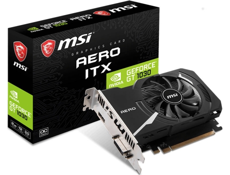 Placa Gráfica MSI GeForce GT 1030 Aero ITX 2GD4 OC 2GB — NVIDIA | GeForce GT 1030
