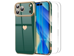 Capa Protetora - E.f.connection - Para Iphone 17 Pro Max - Silicone Verde Escuro - 2 Películas De Vidro Temperado