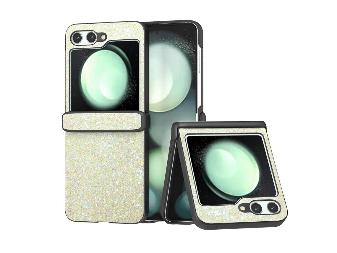 Capa De Celular À Prova De Choque Com Três Partes De Glitter Colorido Para Samsung Galaxy Z Flip6