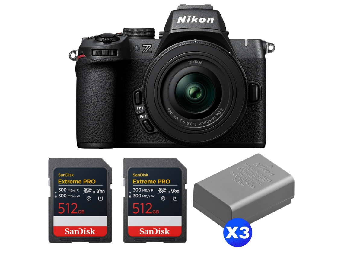 Z50 Ii + 16 50mm F/3.5 6.3 Vr + 2 Sandisk 512gb Extreme Pro Uhs ii Sdxc + 3 Nikon En el25a + Ebook “20 Dicas para Fotos Que Impressionam” NIKON