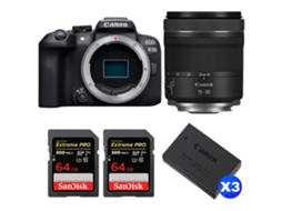 Eos R10 + Rf 15 30mm F4.5 6.3 Is Stm + 2 Sandisk 64gb Uhs ii 300mb/s + 3 Canon Lp e17 + Ebook “20 Dicas para Fotos Que Impressionam” CANON