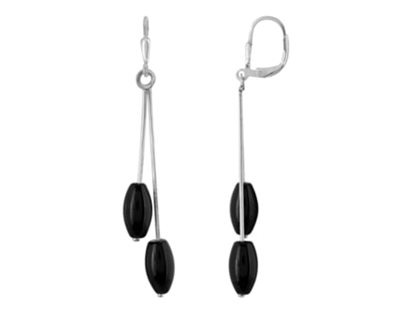 Brinco Cascata Prata A2 Cristal Preto Prata 925 PLATA ÚNICA