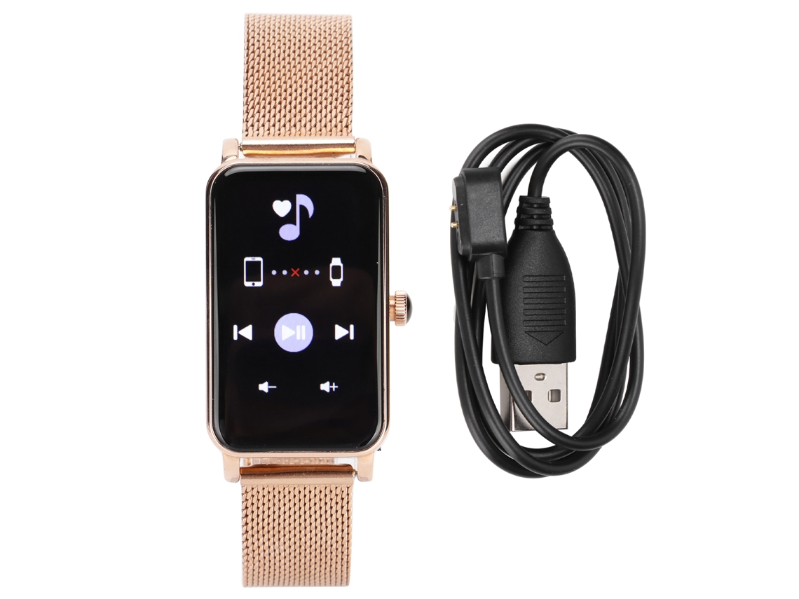 Rebe-relógio Inteligente Dourado Feminino Zx19 Para Android E Ios