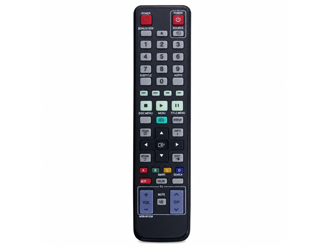Comando À Distância De Substituição Compatível Com Leitores Blu-ray E Dvd Samsung Ak59-00123a