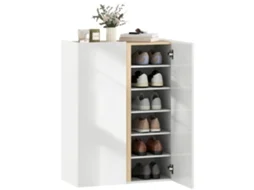 Sapateira Melamina de Madeira Cor Branco 70x33,5x95 cm Homcom