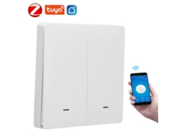 Interruptor Inteligente De Parede Com Botão, Controle Remoto Via App, Voz E Programação, Zigbee, Ac 100-240v, 2 Interruptores