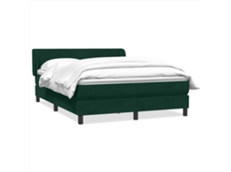 Vidaxl Cama Com Molas/colchão 160x220 Cm Veludo Verde-escuro