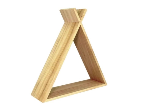 Prateleira tenda de madeira 35 x 35 x 10 cm - MegaCrea cor