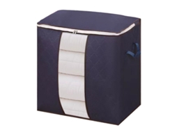 Bolsa de Armazenamento de Roupas Espessada Reutilizável com Zíper Duplo, Grande Capacidade, Azul Marinho, 50x48x28cm com S/MARCA