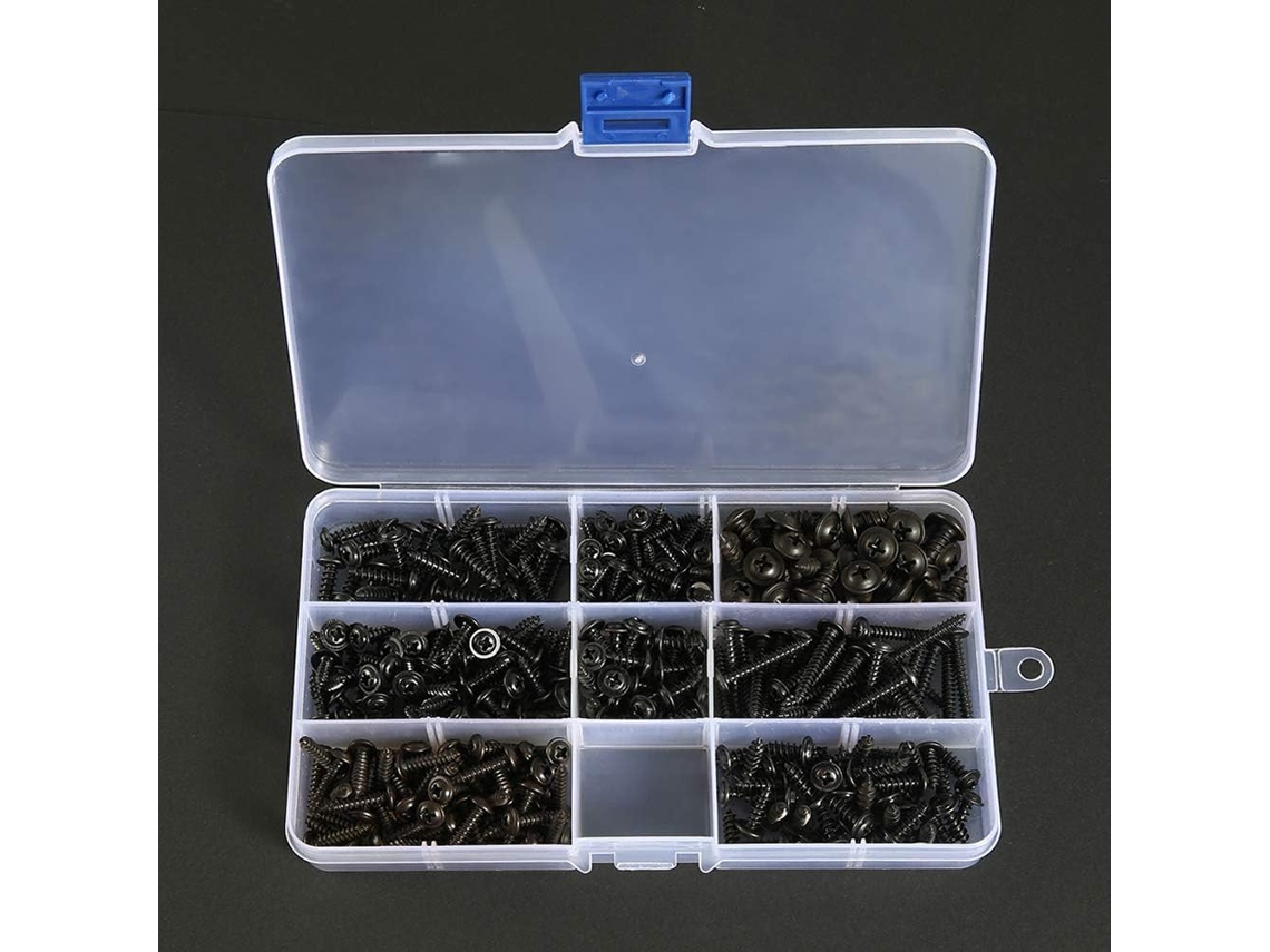 340 Parafusos Autoatarraxantes Para Chapa Metálica Em Aço Inoxidável Carbono Preto -aquaforge