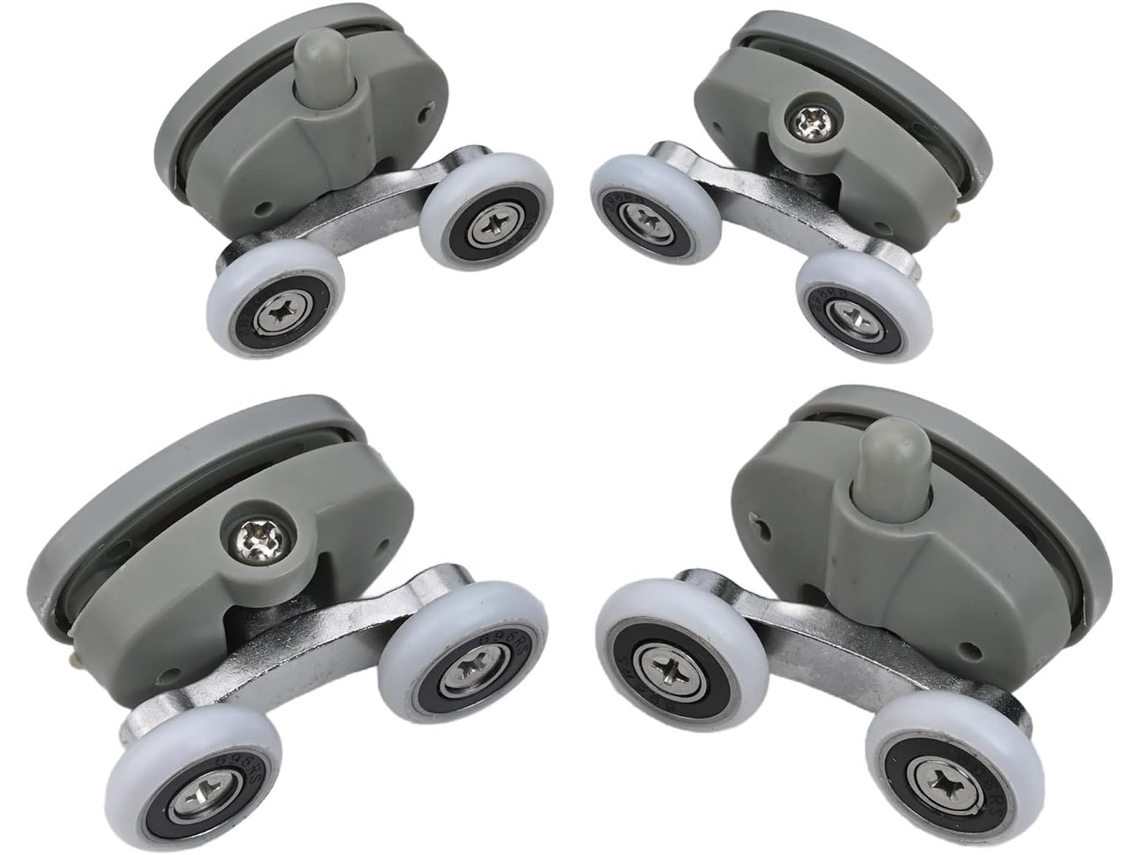 Conjunto De 4 Roldanas Duplas Borboleta Para Portas Chuveiro Vidro, Co