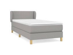 Cama com Molas/Colchão Tecido Cinzento Claro MAISON EXCLUSIVE (90x190 cm)