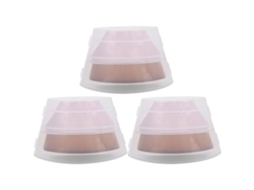 3pcs Pincéis De Maquiagem Com Base Líquida E Blush Em Rosa - Pincéis De Fibra Com Caixa De Polimento Anti-poeira
