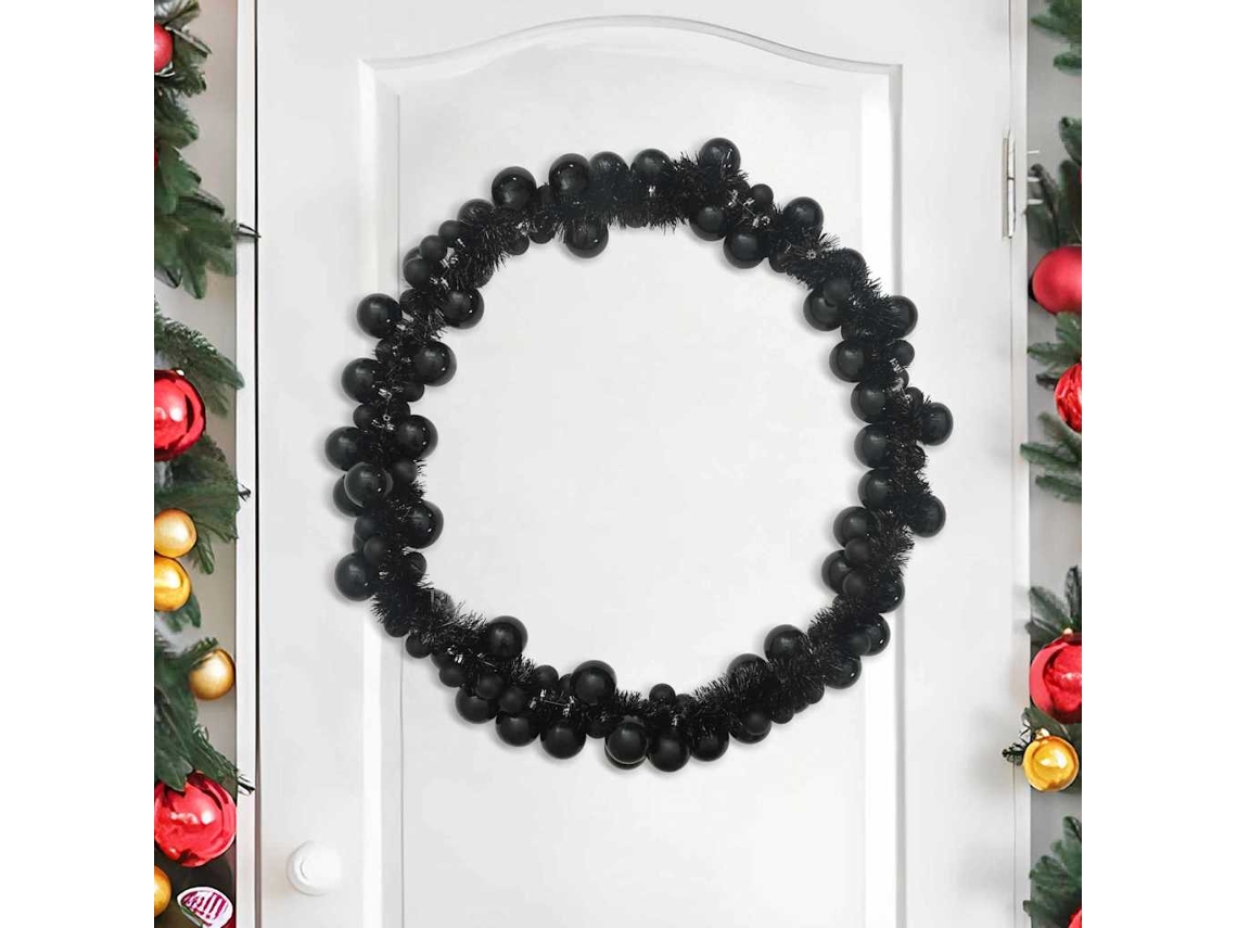 Vidaxl Guirlanda De Bolas De Natal Led Preto 186 Cm Poliestireno