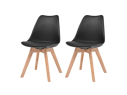 Cadeiras De Jantar 2 Pcs Plástico Preto Lovely Home