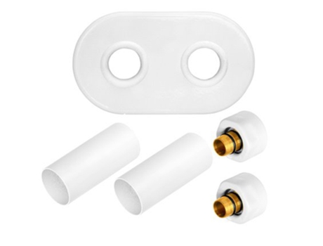 Colar Branco 2X Conectores Pex Conjunto de Máscara Radiador Cobertura Decorativa Aquecedor