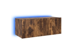 Móvel de Parede P/ Tv C/ Luzes Led Carvalho Fumado MAISON EXCLUSIVE (80x35x31 cm)
