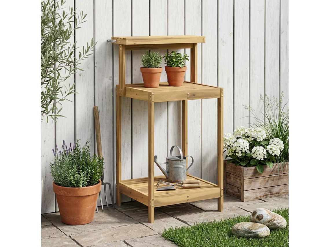 Vidaxl Bancada De Replantio Ao Ar Livre 56,5 X 48,5 X 107 Cm Branco