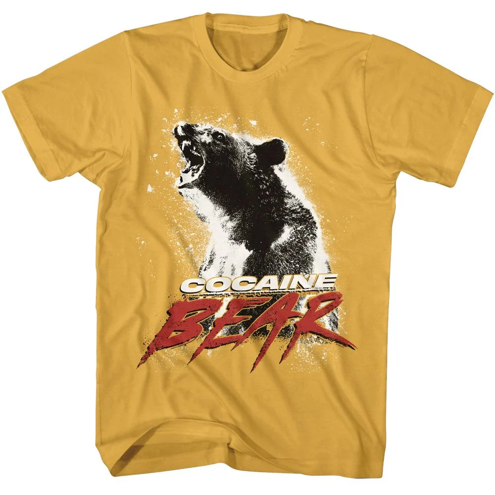 Rockinstone Cocaine Bear Movie Poster Light Solid Ginger Adult T-shirt Size:xxxl