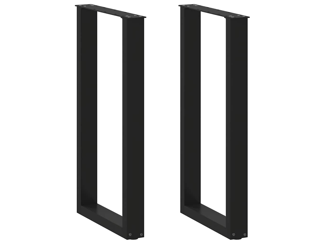 Vidaxl Pés De Mesa De Bar Em Forma De U, 2 Peças, Preto, 40x(90-91) Cm, Aço