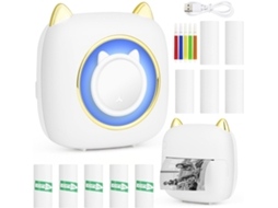 Mini Impressora Fotográfica Portátil, Impressora Térmica Instantânea Sem Fio Bluetooth Com 10 Rolos De Papel Térmico, Impressora Slowmoose