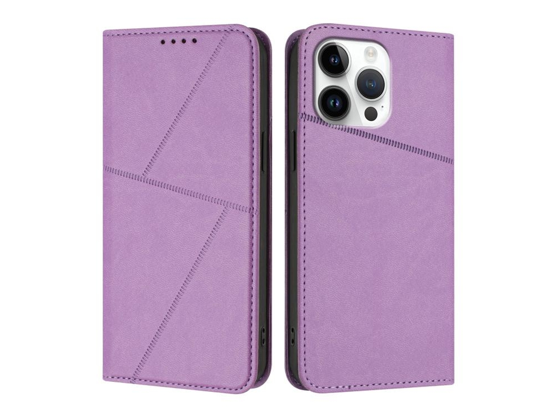 Capa De Couro Fosco Para Iphone 16 Pro Max - Flip Magnético
