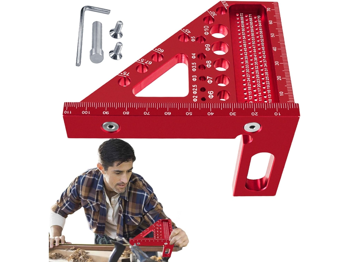 Régua De Medição Multiangular 3d, Transferidor Quadrado 3d