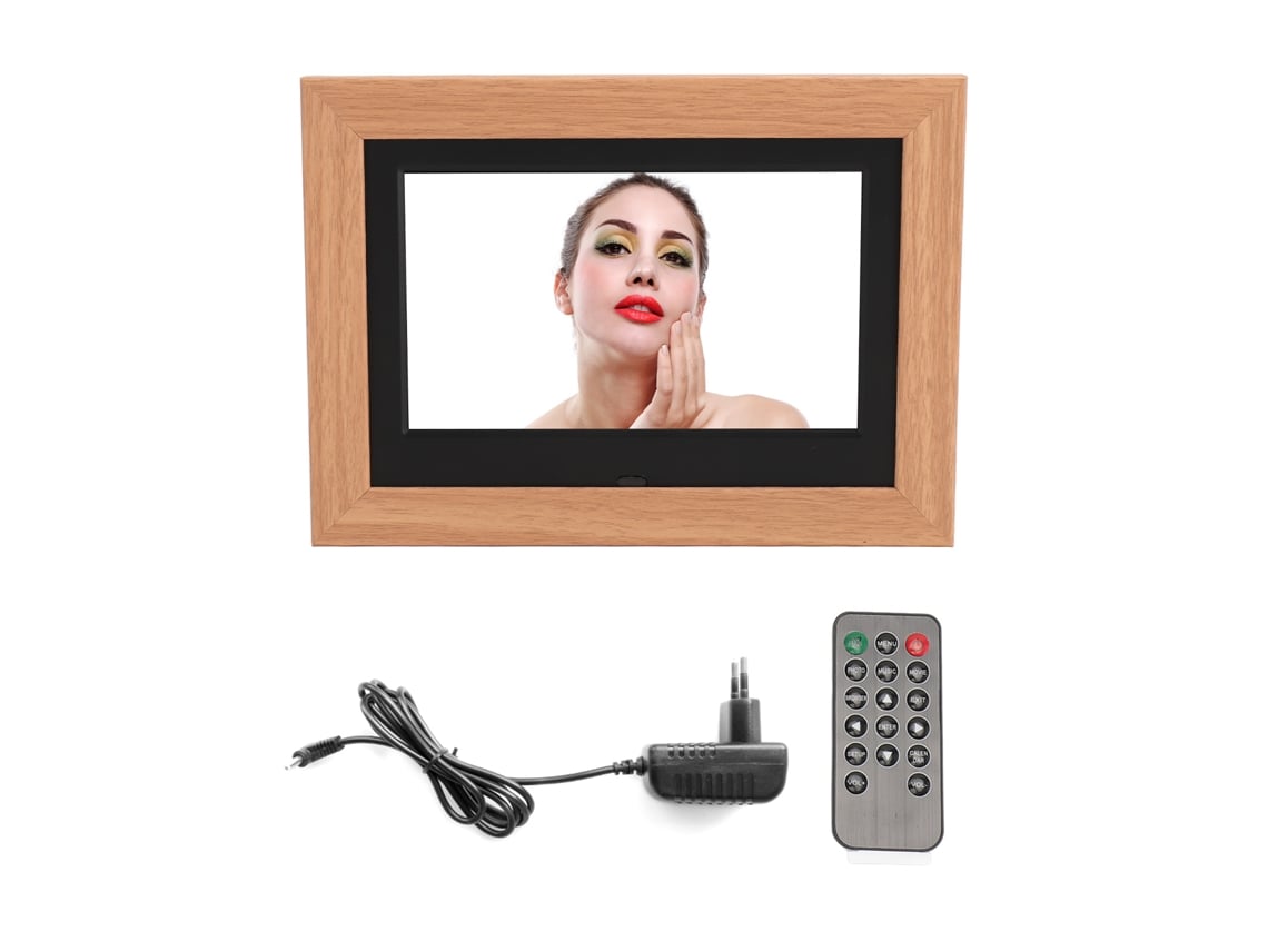 Quadro de fotos digital de madeira 7 polegadas IPS HD, com controle remoto inteligente com Marca